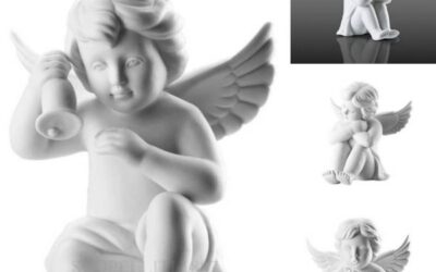 Bomboniere comunione bambina angelo con colombina bianca tra le mani 10 cm  altezza